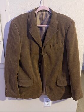 Sasch Italy Brown Blazer Mens Medium Textured Sport Coat 3 Button Classic